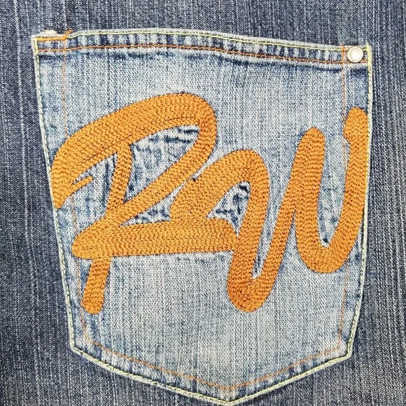 VTG Y2K‎ Rocawear Denim Chore Jacket Mens 2XL Blue Embroidered Oversized Hip Hop